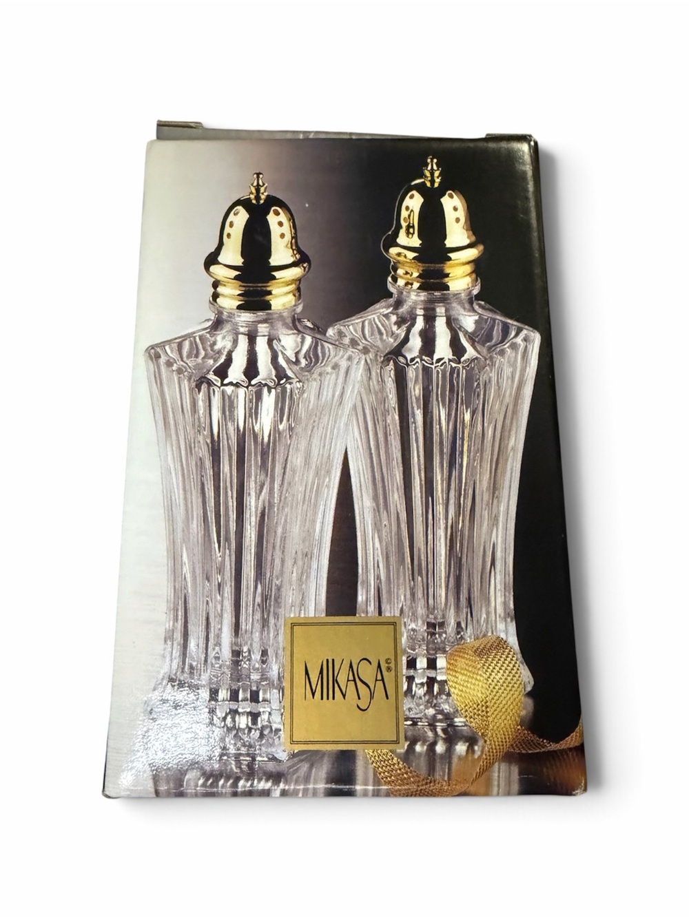 Vintage MIKASA Fired Crystal Salt and Pepper Shaker Set New In the Box